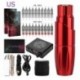 Szín: Piros US - Hordozható LED motoros tetováló szerszámgép készlet tetováló toll készlet tartós smink,
