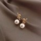 Fém színe: E - Koreai divatos gyöngy fülbevaló nőknek Bijoux Femme aranyos fülbevaló ékszer 2021 ajándék barátoknak