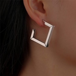 Fém színe: ezüst 4 - Retro minimalista négyzet alakú fülbevalók szabálytalan fülbevalók, új eltúlzott hideg szél