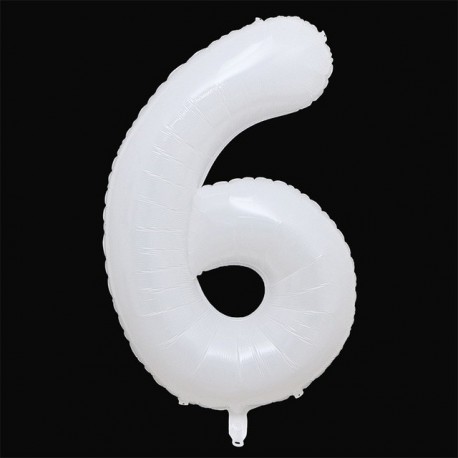 Szín: 6-os - 40 hüvelykes fehér számos fólia lufi 0-9 matricával Boldog születésnapot esküvői parti dekoráció