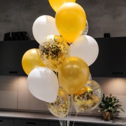 Szín: 15-ös készlet - 10 db 12 hüvelykes arany konfetti latex léggömbök születésnapi buli esküvői karácsonyi