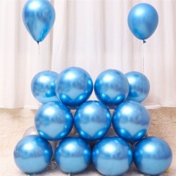 Szín: fém kék - 1Szett díszdoboz formájú fényes fém léggömbök Króm varázslatos hosszú ballon Valentin-napi