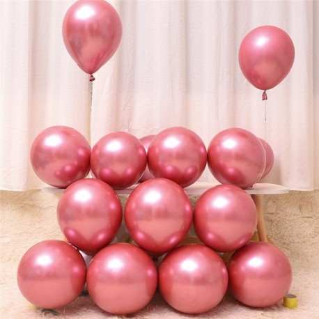 Szín: Metal Rose - 1Szett díszdoboz formájú fényes fém léggömbök króm varázslatos hosszú ballon Valentin-napi