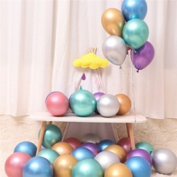 Szín: fém keverék - 1Szett díszdoboz formájú fényes fém léggömbök Króm varázslatos hosszú ballon Valentin-napi