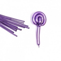 Szín: Magic Purple - 1Szett díszdoboz formájú fényes fém léggömbök króm varázslatos hosszú ballon Valentin-napi