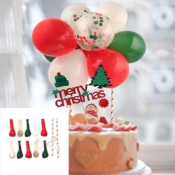 Szín: 1 szett - Új boldog karácsonyt átlátszó konfetti léggömb torta teteje születésnapi parti dekoráció babaváró