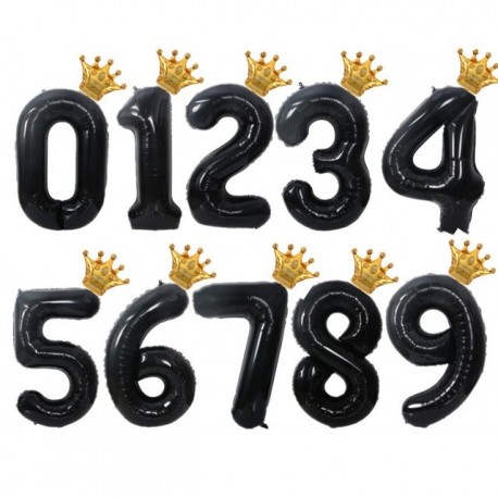 Fekete szín - 40 hüvelykes arany rózsa arany korona szám fólia léggömb 1. 3. születésnapi parti esküvői ballon