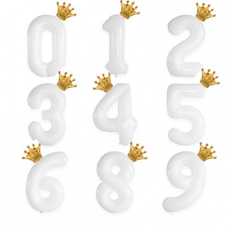 Fehér szín - 40 hüvelykes arany rózsa arany korona szám fólia léggömb 1. 3. születésnapi parti esküvői ballon