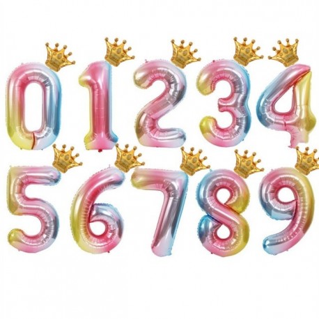 Szín: szivárvány - 40 hüvelykes arany rózsa arany korona szám fólia léggömb 1. 3. születésnapi parti esküvői ballon