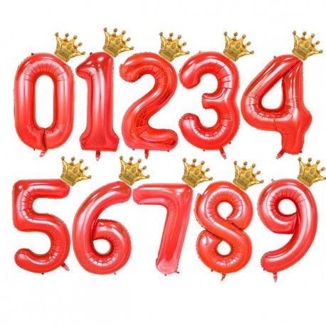 Piros szín - 40 hüvelykes arany rózsa arany korona szám fólia léggömb 1. 3. születésnapi parti esküvői ballon