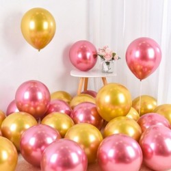 Szín: 5 arany 5 rózsa - 10db/tétel Fém Rózsa Arany Ezüst Kék Zöld Lila Ballon Esküvő Boldog születésnapot Latex Fém