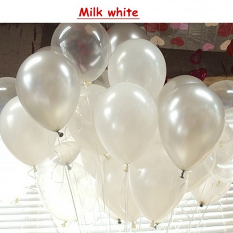 Szín: Tejfehér - 10db/tétel 10 hüvelykes arany fekete latex hélium léggömbök esküvői születésnapi léggömbök