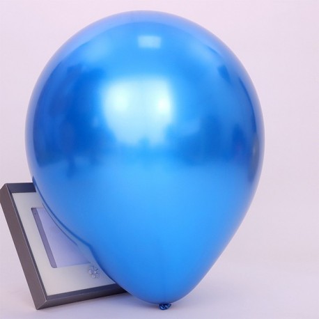 Szín: kék - 1db 18 hüvelykes fém léggömb esküvői parti léggömbök boldog születésnapot 4D fém króm fólia