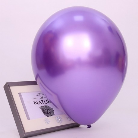 Szín: lila - 1db 18 hüvelykes fémes léggömb esküvői parti léggömbök boldog születésnapot 4D fém króm fólia