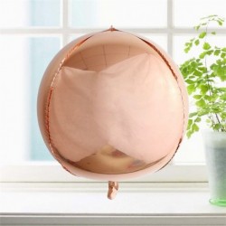 Szín: Rose gold 4D - 1db 18 hüvelykes fém léggömb esküvői parti léggömbök boldog születésnapot 4D fém króm fólia