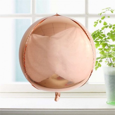 Szín: Rose gold 4D - 1db 18 hüvelykes fém léggömb esküvői parti léggömbök boldog születésnapot 4D fém króm fólia