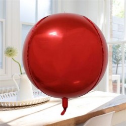 Szín: Piros 4D - 1db 18 hüvelykes fém léggömb esküvői parti léggömbök boldog születésnapot 4D fém króm fólia