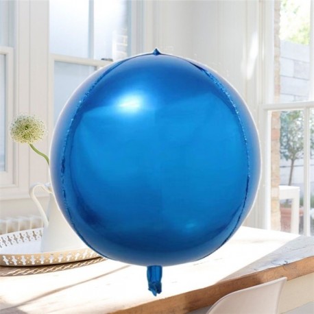 Szín: kék 4D - 1db 18 hüvelykes fém léggömb esküvői parti léggömbök boldog születésnapot 4D fém króm fólia