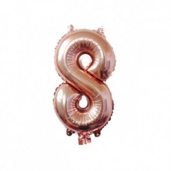 Szín: Rose gold 8 - 1 db 32 hüvelykes rózsa arany ezüst alumínium fólia szám lufi 0-9 születésnapi esküvői