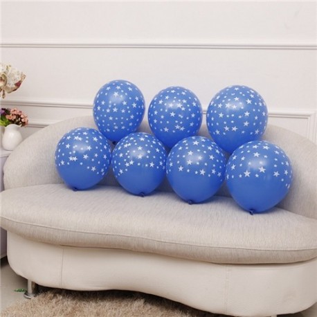 Szín: kék - 10db/tétel 12 hüvelyk vastag 2,8g romantikus ötágú csillag léggömbök színes esküvői dekorációs