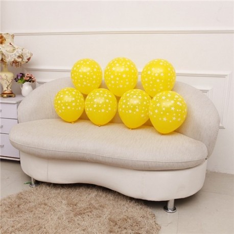 Szín: sárga - 10db/tétel 12 hüvelyk vastag 2,8g romantikus ötágú csillag léggömbök színes esküvői dekorációs