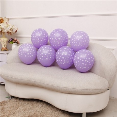 Szín: lila - 10db/tétel 12 hüvelyk vastag 2,8g romantikus ötágú csillag léggömbök színes esküvői dekorációs