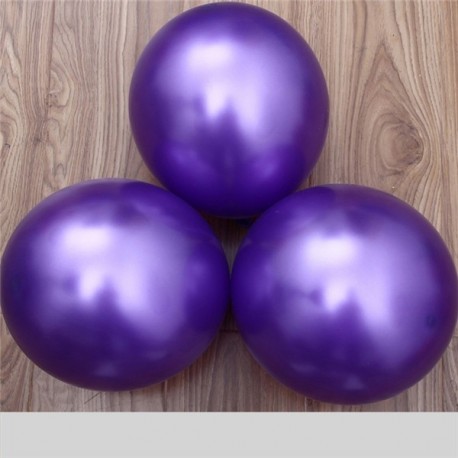 Szín: lila - 10db/tétel 12 hüvelykes vastag 2,8g arany ezüst gyöngy Latex léggömbök felfújható hélium ballon
