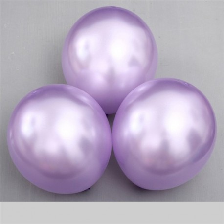 Szín: világos lila - 10db arany ezüst és gyöngy Latex lufi 12 hüvelykes gyerek születésnapi babaváró esküvői parti
