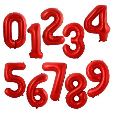 Piros szín - 40 hüvelykes színátmenetes rózsa vörös arany ezüst nagyszámú fólia lufi 0 1 2 3 4 5 6 7 8 9 18 éves