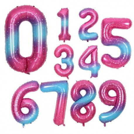 Szín: Pink Blue Dot Star - 40 hüvelykes színátmenetes rózsa vörös arany ezüst nagyszámú fólia lufi 0 1 2 3 4 5 6 7 8