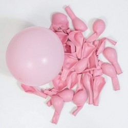Szín: Macaroon Pink - Rózsaszín léggömb füzérív készlet Latex ballon kombináció piros arany fém ballonok lila