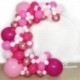 Szín: fém vörös - Rózsaszín léggömb füzérív készlet Latex ballon kombináció piros arany fém ballonok lila makaron