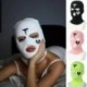 Szín: rózsaszín - Símaszk 3 lyukú, kötött teljes arcfedő Balaclava maszk Halloween Party Kerékpáros maszk Beanies