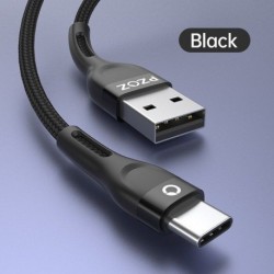 Fekete szín - PZOZ USB Type C kábel Gyorstöltő kábel USB C kábel Samsung Xiaomi Mi Redmi mobiltelefon USBC TypeC