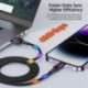 Szín: 2m zöld - Toocki Lightning kábel IPhone14 13 12 11 Pro Max Xs Xr 8 Plus gyorstöltő USB vezetékhez iPhone töltő