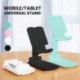 Fekete szín - Asztali telefontartó állvány Mobiltelefon-tartó Állítható szög magasságú, univerzális mobiltelefon