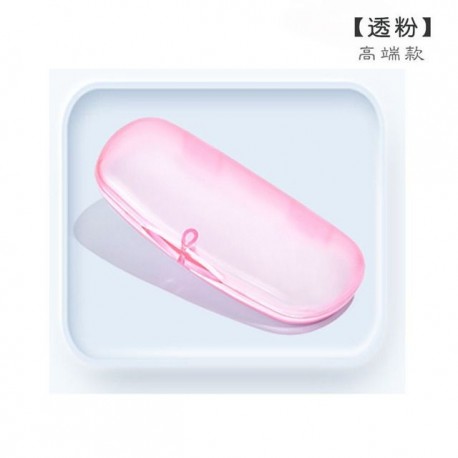 Szín: rózsaszín - Hordozható átlátszó szemüvegtok napszemüveg tok női férfi szemüveg kiegészítők szemüvegek