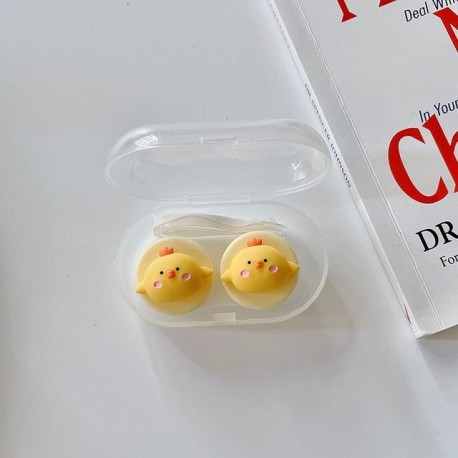 Szín: Chick - Aranyos medve béka állatszeretet kontaktlencse tok utazáshoz női kontaktlencse készlet tartó konténer