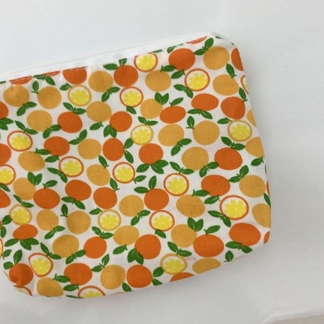 Szín: kumquat - 1 DB női kis kozmetikai tokok nők számára, utazási virágmintás egészségügyi betét tasak Aranyos