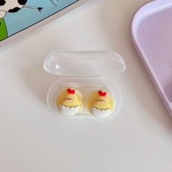 Szín: Chick - 1 db Rajzfilm állati nyúl kontaktlencse tok műanyag Kawaii kontaktlencse doboz aranyos szemüveg tok