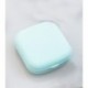 Szín: zöld - Mini kontaktlencse tok, egyszínű Lovely Travel Kit zseb, női könnyen hordozható tükörlencsedobozos