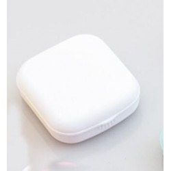 Fehér szín - Mini kontaktlencse tok, egyszínű Lovely Travel Kit zseb, női könnyen hordozható tükörlencsedobozos
