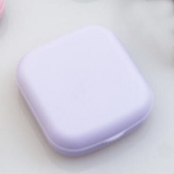 Szín: lila - Mini kontaktlencse tok, egyszínű Lovely Travel Kit zseb, női könnyen hordozható tükörlencsedobozos tartály