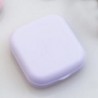Szín: lila - Mini kontaktlencse tok, egyszínű Lovely Travel Kit zseb, női könnyen hordozható tükörlencsedobozos tartály