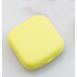 Szín: zöld - Mini kontaktlencse tok, egyszínű Lovely Travel Kit zseb, női könnyen hordozható tükörlencsedobozos
