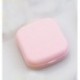 Szín: rózsaszín - Mini kontaktlencse tok, egyszínű Lovely Travel Kit zseb, női könnyen hordozható tükörlencsedobozos
