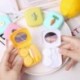 Szín: Starberry - Mini kontaktlencse tok, egyszínű Lovely Travel Kit zseb, női könnyen hordozható tükörlencsedobozos
