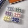 Szín: szürke - 3Pairs Női utazási kontaktlencsék tok lány kontaktlencse tok konténer Szemkontaktusok Szivárgásmentes