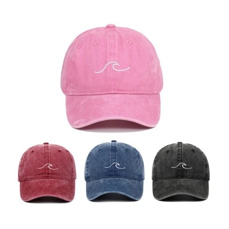 Fehér szín - Mosott baseballsapka Hullámhímzés Hip Hop Kalap Nyári Divat Férfi Női Szabadtéri Sport Szabadidő Snapback
