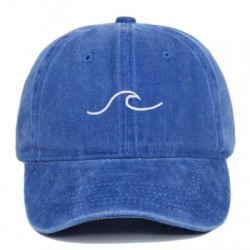 Szín: kék - Mosott baseballsapka Hullámhímzés Hip Hop Kalap Nyári Divat Férfi Női Szabadtéri Sport Szabadidő Snapback